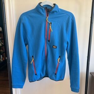 REI Blue Fleece Jacket with Orange Trim (Kids XL)